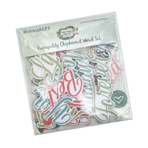 49 and Market - Vintage Artistry Tranquility Collection - Chipboard Word Set