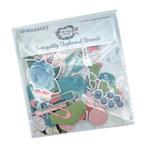 49 and Market - Vintage Artistry Tranquility Collection - Chipboard Elements