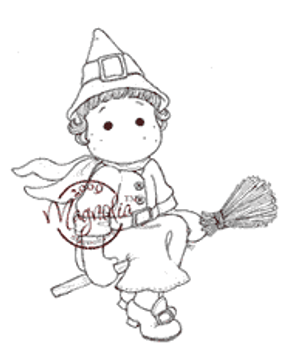 Magnolia FLYING WITCH TILDA Rubber Stamp