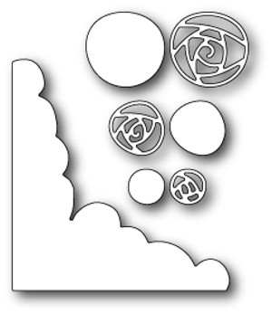 Poppystamps Craft Die - Art Deco Rose Blooms (PS-1295)