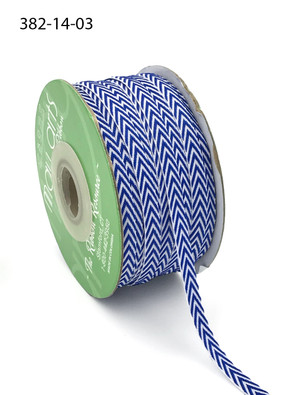 May Arts - 1/4 Inch Twill Chevron Stripe Ribbon with Woven Edge - Navy (382-14-03) May Arts - 1/4 Inch Twill Chevron Stripe Ribbon with Woven Edge - Navy (382-14-03)