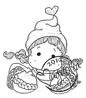 Magnolia Rubber Stamp A WITH LOVIKKA MITTENS