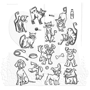 Tim Holtz Cling Rubber Stamp Mini Cats & Dogs (CMS272) Tim Holtz Cling Rubber Stamp Mini Cats & Dogs (CMS272)