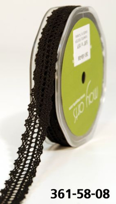 May Arts Crochet Lace Trim 5/8 BLACK