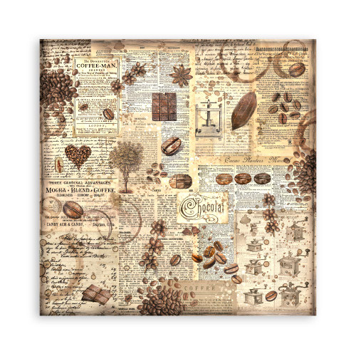 Stamperia - Coffee and Chocolate - 12x12 Scrapbook Paper - Pattern (SBB967)  The Rubber Buggy