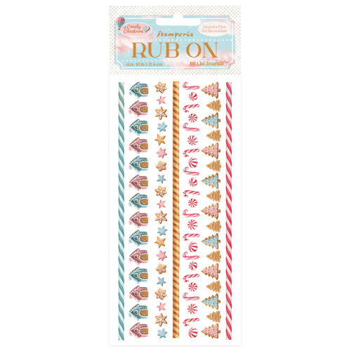 Stamperia - Candy Christmas - Rub-On Set - Stripes (DFLRB177)