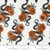 Moda Fabric - Noir Ghost Pumpkin - Slithering Snakes Novelty Halloween Snakes Flowers - Sold by 1/2 Yard Increments, Cut Continuously
