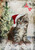 Decoupage Queen - Teresa Rene Art - Fluffy Christmas Cat Rice Paper A4