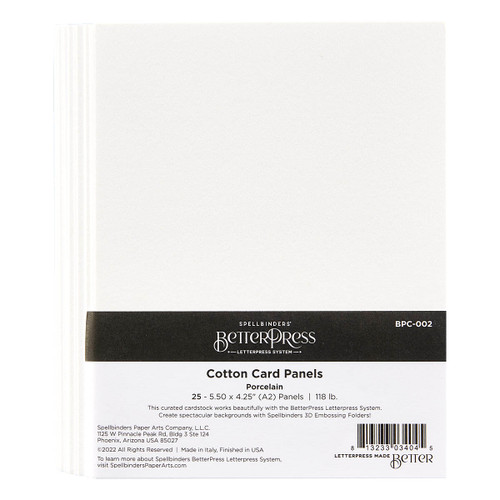 Spellbinders - BetterPress - Porcelain A2 Cotton Card Panels (BPC-002 ...