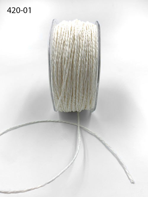 May Arts 2 Millimeter Twisted Paper Cord String Ribbon - White (420-01 ...