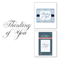 Spellbinders BetterPress - The Copperplate Everyday Sentiments Collection - Press Plate - Copperplate Thinking Of You (BP-101)