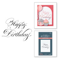 Spellbinders BetterPress - The Copperplate Everyday Sentiments Collection - Press Plate - Copperplate Happy Birthday (BP-098)