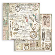 Stamperia - Brocante Antiques - 12x12 Scrapbook Paper - Clocks (SBB987)