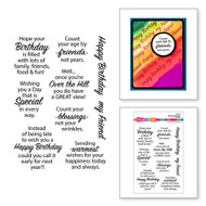 Spellbinders - All The Sentiments Collection By Stampendous - Birthday Messages Clear Stamp Set (STP-224)