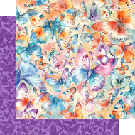 Graphic 45 - Flight of Fancy - 12 x 12 Scrapbook Paper - Butterfly Wishes