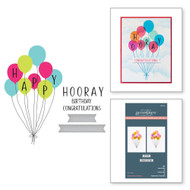 Spellbinders BetterPress - The Cheers To You Collection - Press Plate & Die Set - Happy Hooray Balloons Registration (BPR-005)