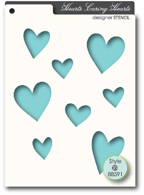 Memory Box Stencil - Caring Hearts