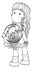 Magnolia TILDA WITH CURLS Rubber Stamp - The Rubber Buggy