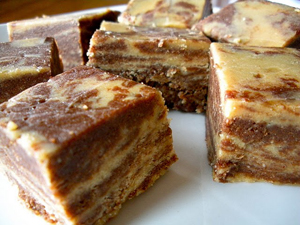 Vegan Peanut Butter Chocolate Marble Fudge