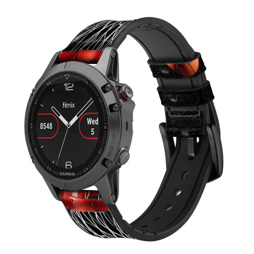 CA0007 Basketball Smart Watch Armband aus Silikon und Leder für Garmin Smartwatch
