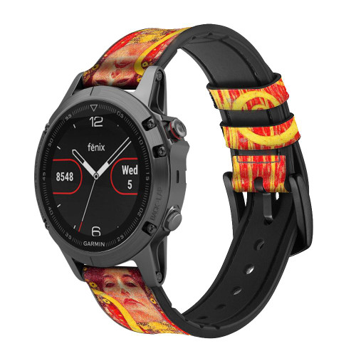 CA0667 Gustav Klimt Medicine Smart Watch Armband aus Silikon und Leder für Garmin Smartwatch