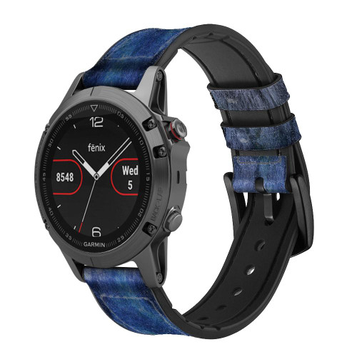 CA0713 Wolf Dream Catcher Smart Watch Armband aus Silikon und Leder für Garmin Smartwatch