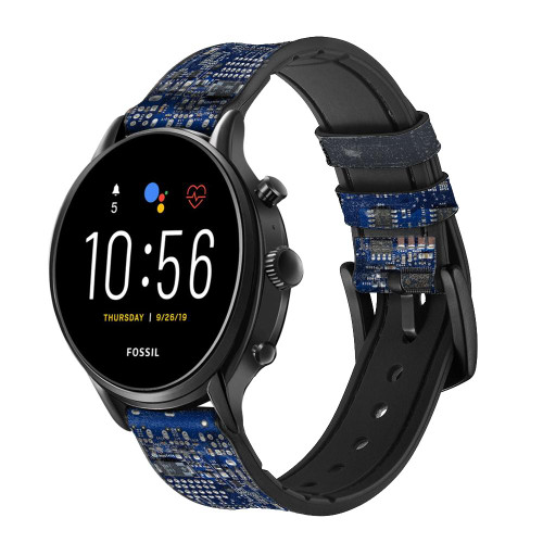 CA0041 Board Circuit Smart Watch Armband aus Silikon und Leder für Fossil Smartwatch