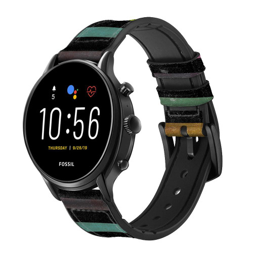 CA0748 Colorful Piano Smart Watch Armband aus Silikon und Leder für Fossil Smartwatch