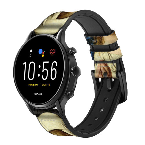 CA0771 Virgin Mary Prayer Smart Watch Armband aus Silikon und Leder für Fossil Smartwatch