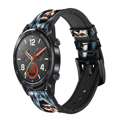 CA0035 Grim Reaper Smart Watch Armband aus Silikon und Leder für Wristwatch Smartwatch