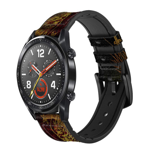 CA0044 Chinese Dragon Smart Watch Armband aus Silikon und Leder für Wristwatch Smartwatch