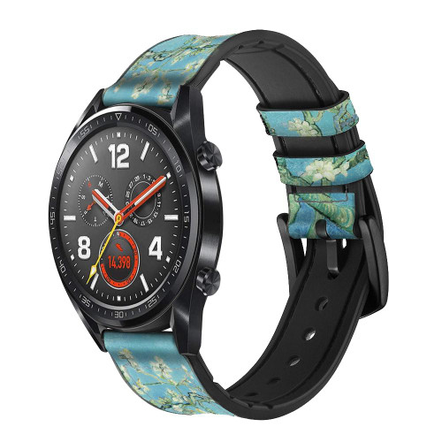 CA0410 Vincent Van Gogh Almond Blossom Smart Watch Armband aus Silikon und Leder für Wristwatch Smartwatch