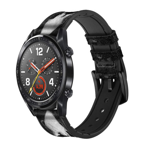 CA0661 Death Skull Grim Reaper Smart Watch Armband aus Silikon und Leder für Wristwatch Smartwatch