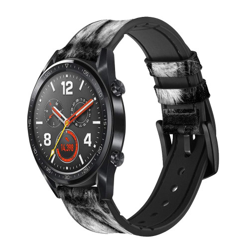CA0680 Lion Face Smart Watch Armband aus Silikon und Leder für Wristwatch Smartwatch