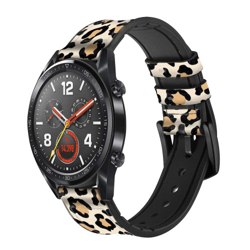 CA0681 Fashionable Leopard Seamless Pattern Smart Watch Armband aus Silikon und Leder für Wristwatch Smartwatch