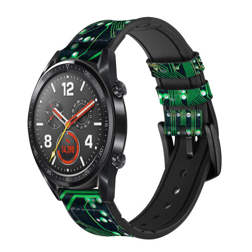 CA0695 Electronics Board Circuit Graphic Smart Watch Armband aus Silikon und Leder für Wristwatch Smartwatch