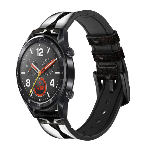 CA0818 Men Suit Smart Watch Armband aus Silikon und Leder für Wristwatch Smartwatch