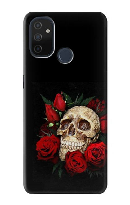W3753 Dark Gothic Goth Skull Roses Hülle Schutzhülle Taschen und Leder Flip für OnePlus Nord N100