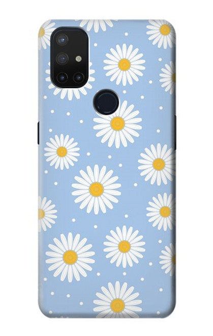 W3681 Daisy Flowers Pattern Hülle Schutzhülle Taschen und Leder Flip für OnePlus Nord N10 5G