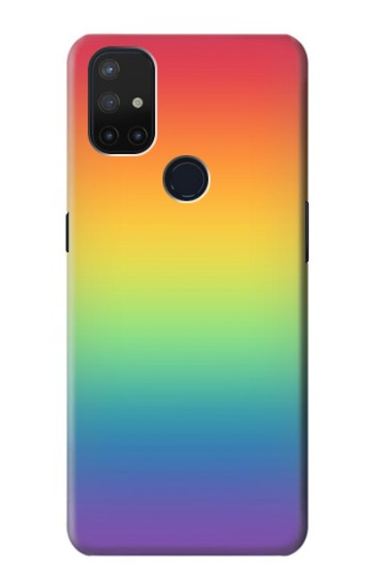 W3698 LGBT Gradient Pride Flag Hülle Schutzhülle Taschen und Leder Flip für OnePlus Nord N10 5G