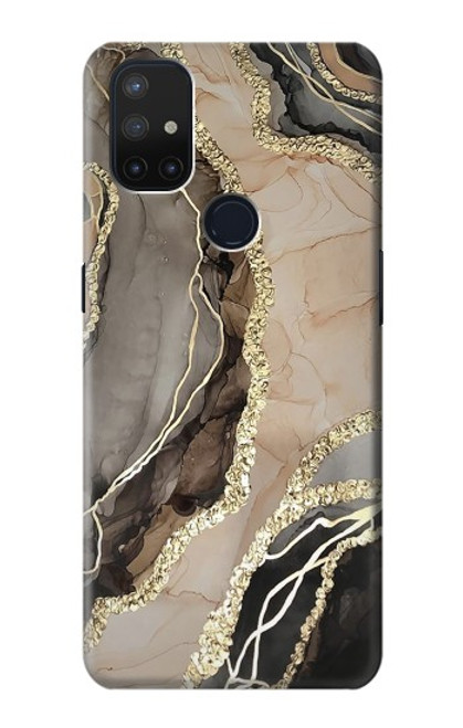 W3700 Marble Gold Graphic Printed Hülle Schutzhülle Taschen und Leder Flip für OnePlus Nord N10 5G