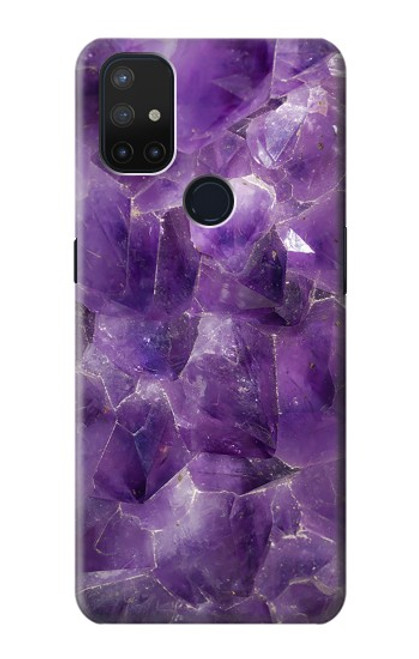 W3713 Purple Quartz Amethyst Graphic Printed Hülle Schutzhülle Taschen und Leder Flip für OnePlus Nord N10 5G
