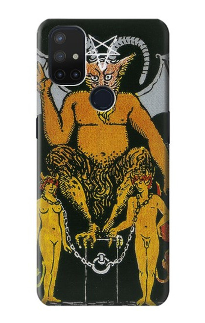 W3740 Tarot Card The Devil Hülle Schutzhülle Taschen und Leder Flip für OnePlus Nord N10 5G