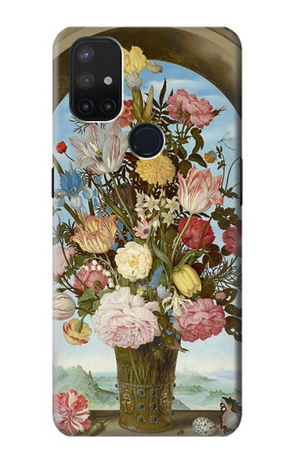 W3749 Vase of Flowers Hülle Schutzhülle Taschen und Leder Flip für OnePlus Nord N10 5G