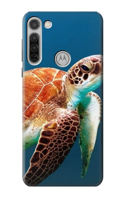 W3497 Green Sea Turtle Hülle Schutzhülle Taschen und Leder Flip für Motorola Moto G8
