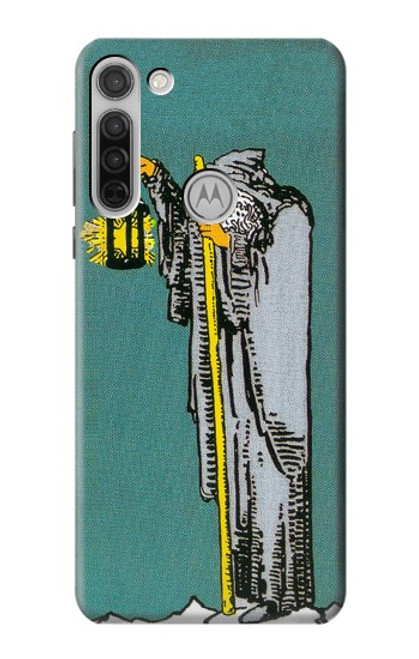 W3741 Tarot Card The Hermit Hülle Schutzhülle Taschen und Leder Flip für Motorola Moto G8