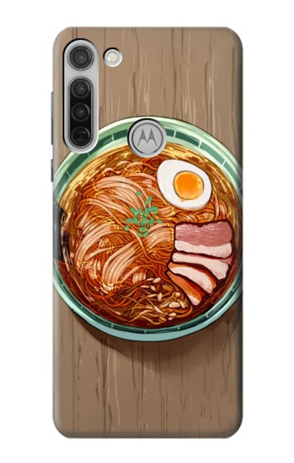 W3756 Ramen Noodles Hülle Schutzhülle Taschen und Leder Flip für Motorola Moto G8