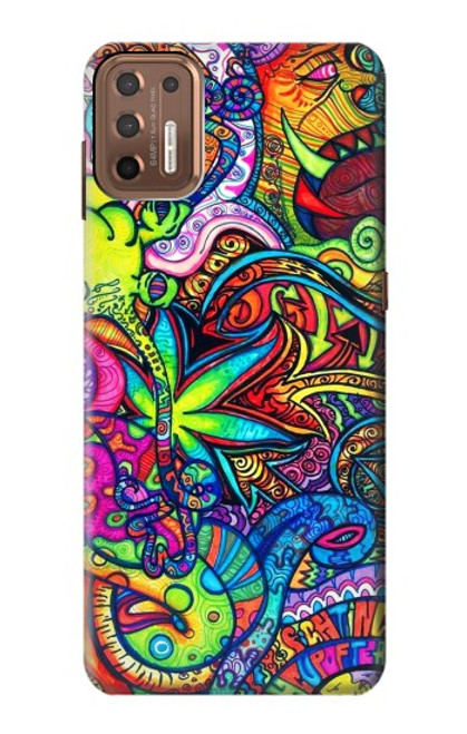 W3255 Colorful Art Pattern Hülle Schutzhülle Taschen und Leder Flip für Motorola Moto G9 Plus