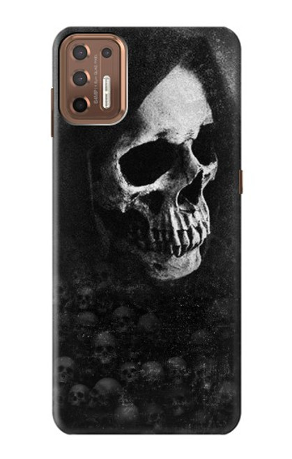 W3333 Death Skull Grim Reaper Hülle Schutzhülle Taschen und Leder Flip für Motorola Moto G9 Plus