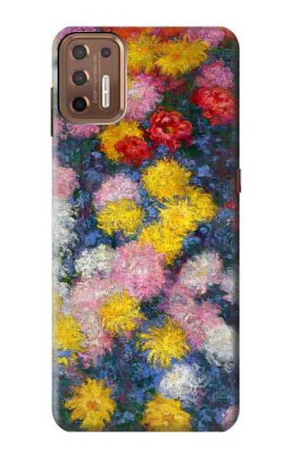 W3342 Claude Monet Chrysanthemums Hülle Schutzhülle Taschen und Leder Flip für Motorola Moto G9 Plus